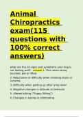 Animal Chiropractics exam(115 questions with 100- correct answers).