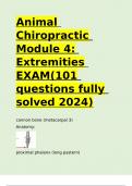 Animal Chiropractic Module 4 Extremities EXAM(101 questions fully solved 2024)