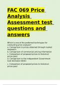 FAC 069 Price Analysis Assessment test questions and answers.