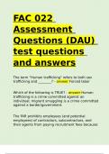 FAC 022 Assessment Questions (DAU) test questions and answers.