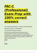 FAC-C (Professional) Exam Prep with 100- correct answers.