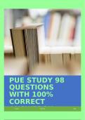 PUE STUDY 98 QUESTIONS WITH 100% CORRECT ANSWERS!!