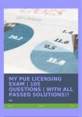 MY PUE LICENSING EXAM | 105 QUESTIONS | WITH ALL PASSED SOLUTIONS!!