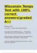 Wisconsin Temps Test with 100- correct answers(graded A+).