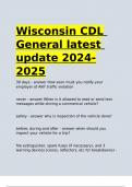 Wisconsin CDL General latest update 2024-2025.