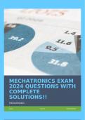 MECHATRONICS EXAM 2024 QUESTIONS WITH COMPLETE SOLUTIONS!!