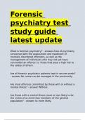 Forensic psychiatry test study guide latest update.