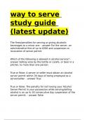 way to serve study guide (latest update)