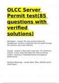 OLCC Server Permit test(85 questions with verified solutions)