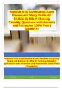 National OTA Certification Exam Review and Study Guide 4th Edition By Rita P. Fleming Castaldy Questions with Answers and Rationales 100% Pass | Graded A+