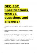 DEQ ESC Specifications test(74 questions and answers).