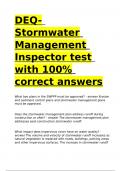 DEQ- Stormwater Management Inspector test with 100- correct answers