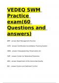 VEDEQ SWM Practice exam(60 Questions and answers)