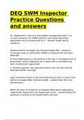 DEQ SWM Inspector Practice Questions and answers.