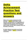 Delta Achievement Practice Test questions and answers