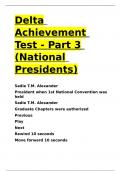 Delta Achievement Test - Part 3 (National Presidents)