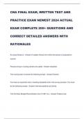 CNA FINAL EXAM, WRITTEN TEST AND PRACTICE EXAM NEWEST 2024 ACTUAL EXAM COMPLETE 200+ QUESTIONS AND CORRECT DETAILED ANSWERS WITH RATIONALES   An acute illness is - Answer-A sudden illness from which the person is expected to recover  Persons living in nur