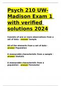 Psych 210 UW-Madison Exam 1 with verified solutions 2024