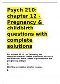 Psych 210 chapter 12 - Pregnancy & childbirth questions with complete solutions