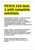 PSYCH 210 Quiz 1 with complete solutions.