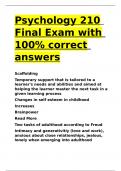 Psychology 210 Final Exam with 100- correct answers