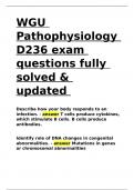 WGU Pathophysiology D236 exam questions fully solved & updated