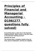 Principles of Financial and Managerial Accounting - D196(277 questions fully solved).