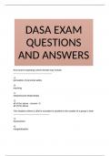 DASA Exam QUESTIONS AND ANSWERS