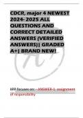 CDCR, major 4 NEWEST  2024- 2025 ALL  QUESTIONS AND  CORRECT DETAILED  ANSWERS (VERIFIED  ANSWERS)| GRADED  A+| BRAND NEW!