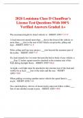 2024 Louisiana Class D Chauffeur's License Test Questions With 100% Verified Answers Graded A+