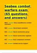 Seabee combat warfare exam (65 questions and answers).