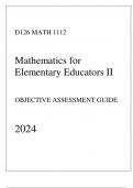 WGU D126 - MATH 1112 Mathematics for Elementary Educators II - Comprehensive OA Guide 2024