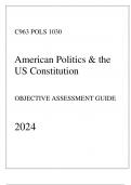 WGU C963 - POLS 1030 American Politics & the US Constitution - Comprehensive OA Guide 2024.