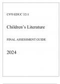 WGU C970 - EDUC 3211 Children-s Literature - Comprehensive FA Guide 2024.