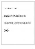 WGU D152 - EDUC 3167 Inclusive Classroom - Comprehensive OA Guide 2024.