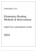 WGU C909 - EDUC 4211 Elementary Reading Methods & Interventions - Comprehensive OA Guide 2024