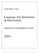 WGU C365 - EDUC 4220 Language Arts Instruction & Intervention - Comprehensive OA Guide 2024.