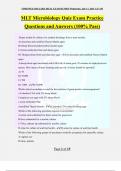 MLT Microbiology Quiz Exam Practice Questions and Answers (100% Pass)