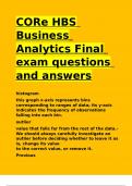 CORe HBS Business Analytics Final exam questions and answers.