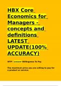 HBX Core Economics for Managers - concepts and definitions LATEST UPDATE(100- ACCURACY)