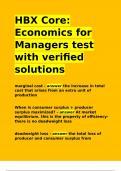 HBX Core Economics for Managers test with verified solutions.