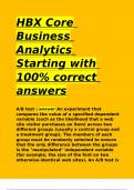 HBX Core Business Analytics Starting with 100- correct answers