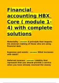 Financial accounting HBX Core ( module 1-4) with complete solutions.