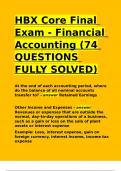 HBX Core Final Exam - Financial Accounting (74 QUESTIONS FULLY SOLVED).