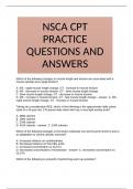 NSCA CPT PRACTICE QUESTIONS AND ANSWERS