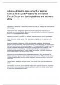 Advanced Health Assessment of Women Clinical Skills and Procedures 4th Edition Carcio Secor test bank questions and answers 2024