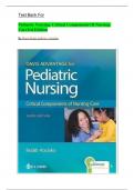 TEST BANK FOR Pediatric Nursing: Critical Components of Nursing Care 3rd Edition by Diane Rudd, Kathryn, Kocisko/ QUESTIONS and ANSWER KEY 2024