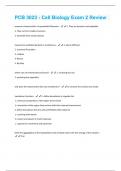 PCB 3023 - Cell Biology Exam 2 Review Questions And Answers With 100% Correct Answers