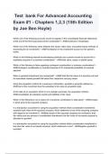  Test  bank For Advanced Accounting Exam #1 - Chapters 1,2,3 (15th Edition by Joe Ben Hoyle)