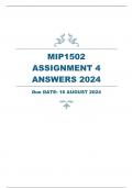 MIP1502 ASSIGNMENT 4 ANSWERS 2024